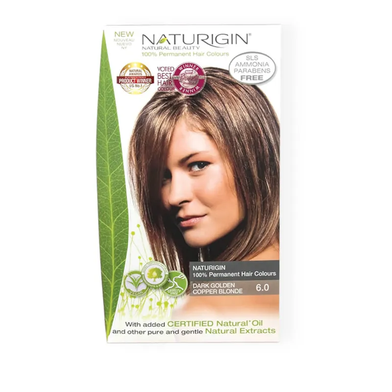 Naturigin Permanent Hair Colour – Dark Golden Copper Blonde 6.0