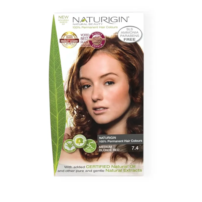 Naturigin Permanent Hair Colour – Medium Blonde Red 7.4