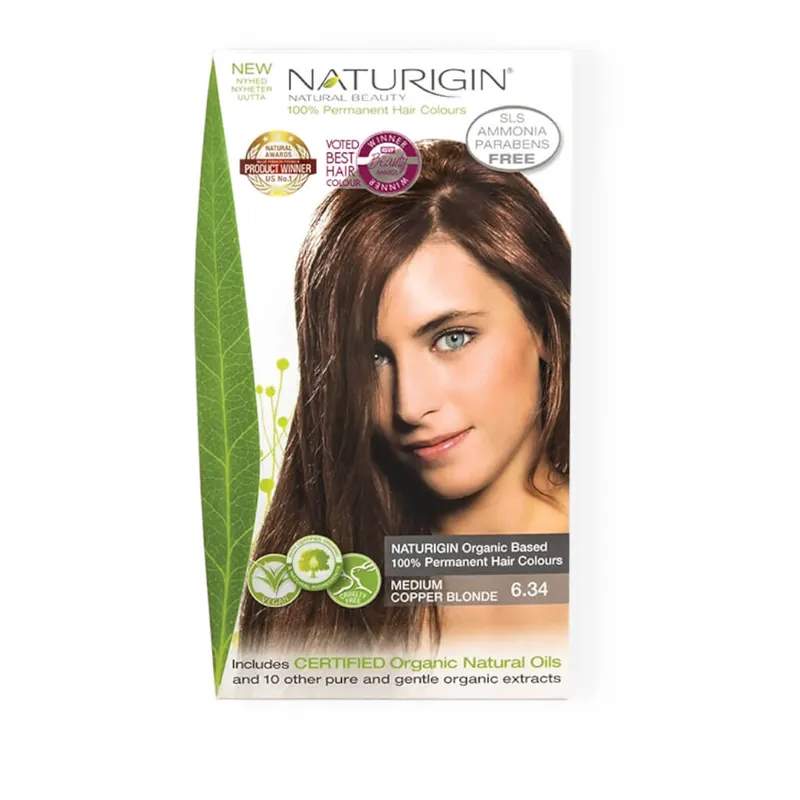 Naturigin Permanent Hair Colour – Medium Copper Blonde 6.34