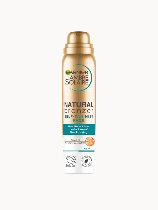 Ambre Solaire Natural Bronzer Quick Drying Dark Self Tan Face Mist 75ml - Garnier