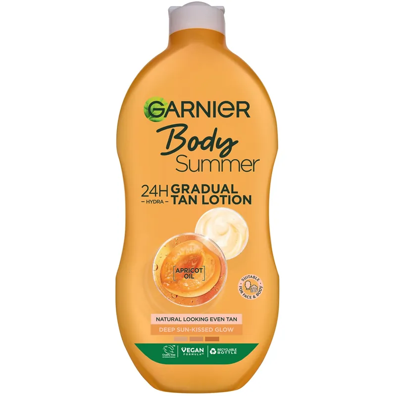 Garnier Summer Body Hydrating Gradual Tan Moisturiser Deep Sun-Kissed Glow 400ml
