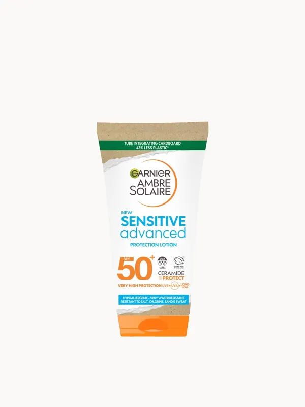 Garnier Ambre Solaire SPF 50+ Sensitive Advanced Hypoallergenic Sun Cream, Travel Size, 50ml