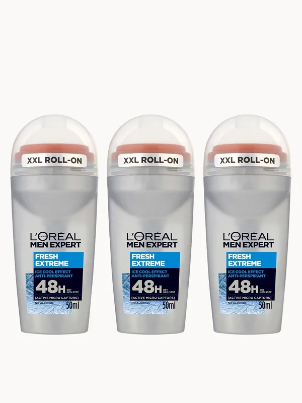 L'Oréal Paris Men Expert Fresh Extreme Deodorant Roll-On (50ml) Trio
