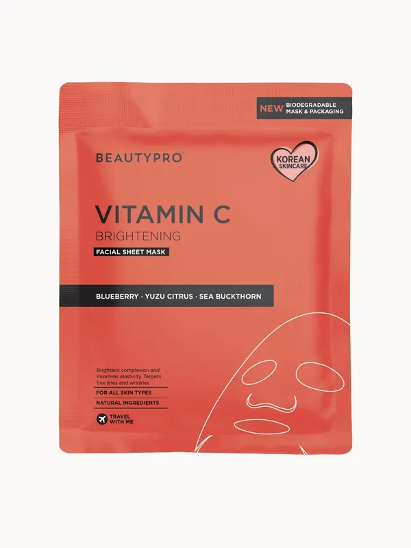 BEAUTYPRO Brightening Collagen Sheet Mask with Vitamin C