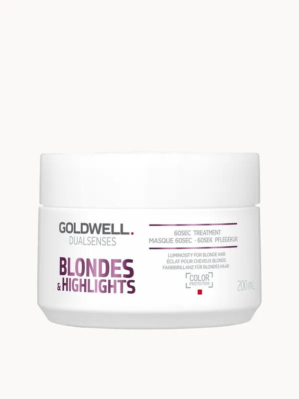 Goldwell Dualsenses Blonde And Highlights Anti-Yellow 60Sec Treatment Mask, For Neutralising Unwanted Yellow Tones 200ml