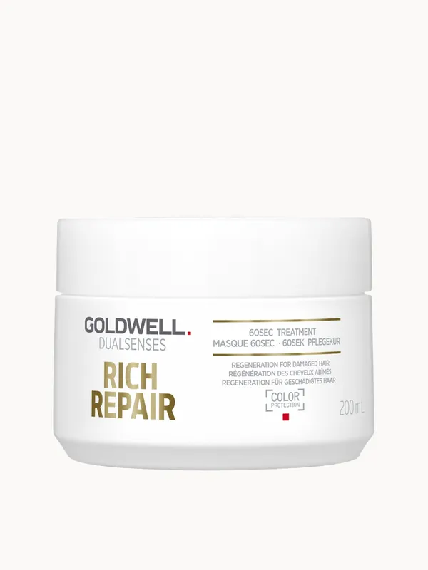 Goldwell Dualsenses Rich Repair Restoring 60Sec Treatment Mask 200ml For Dry To Severely Damaged Hair