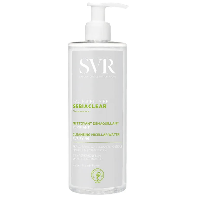 SVR SEBIACLEAR Purifying Micellar Water Cleanser & Make-Up Remover for Acne-Prone, Oily, Combination Skin , 400ml