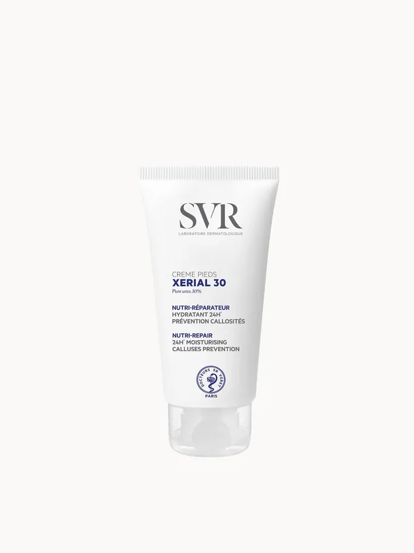 SVR XERIAL 30 24hr Hydration Pure Urea Foot Maintenance Cream for Dry, Scaly, Rough Skin Prone to Corns and Calluses, 50ml - SVR Laboratoires
