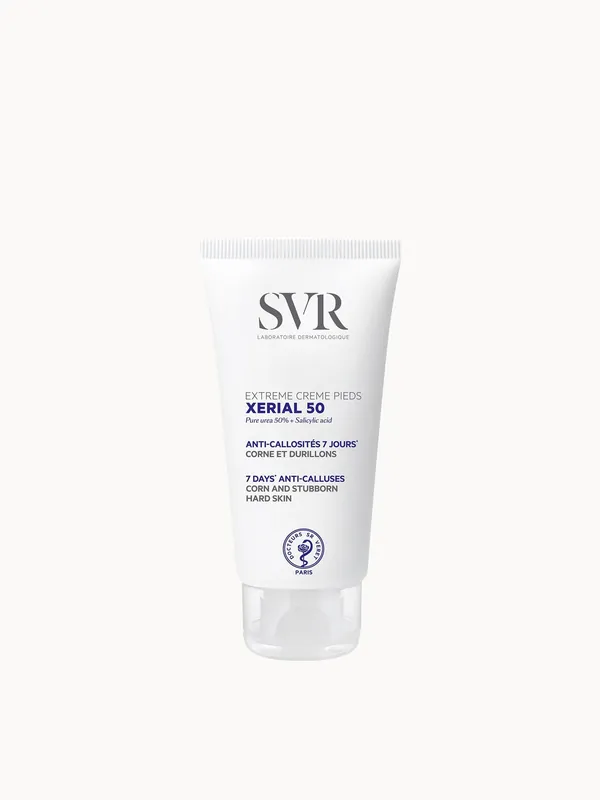 SVR XERIAL 50 Extreme -50% Pure Urea Foot Cream for Severly Dry, Cracking, Stubborn Hard Skin Prone to Corns and Calluses, 50ml