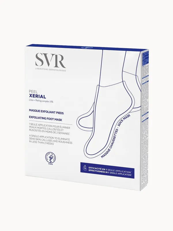 SVR XERIAL PEEL - Exfoliating Foot Sock-Mask for Dry, Hard, Thickened and Callused Skin, Size 35 to 44 (1 pair)
