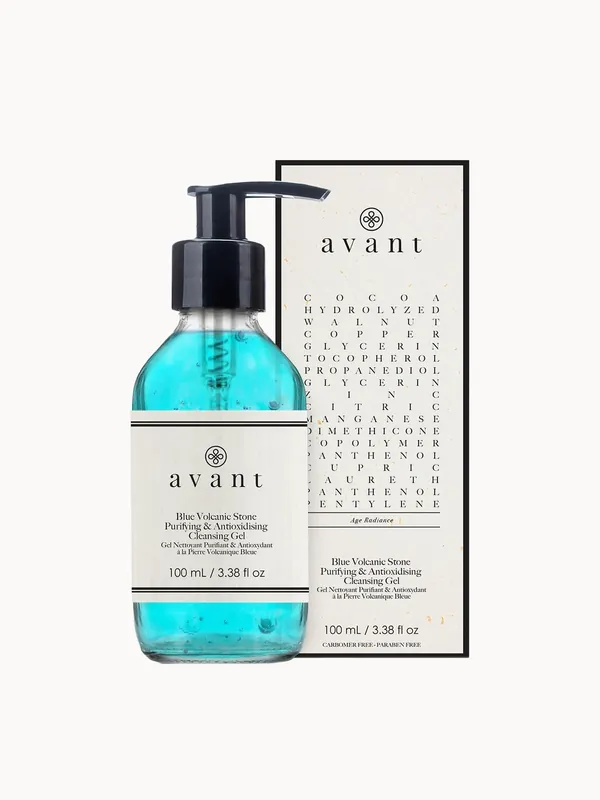 Avant Skincare Blue Volcanic Stone Purifying and Antioxydising Cleansing Gel 100ml - lookfantastic Beauty Box
