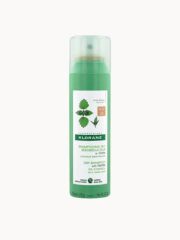 KLORANE Oil-control Tinted Dry Shampoo with Nettle for Oily, Brown-Dark Hair 150ml