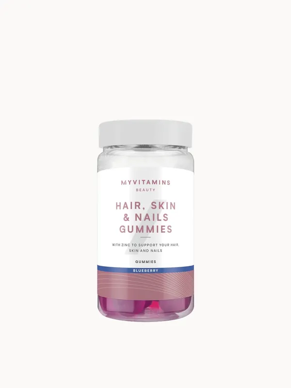 Myvitamins Hair Skin and Nails Gummies, Blueberry, 60 Gummies