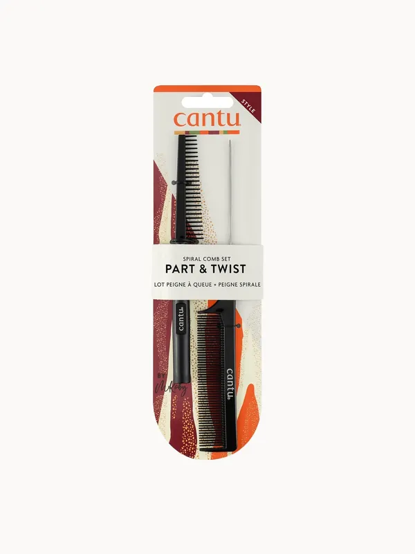 Cantu Spiral Style Part and Twist Comb 2Ct Pack