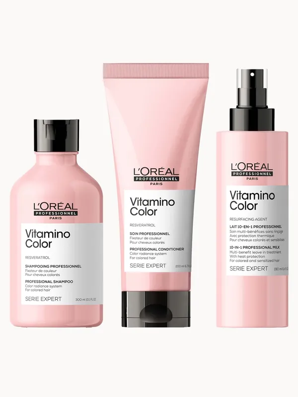 Vitamino Colour Shampoo & Conditioner & 10 in 1 Treatment Spray Bundle Set for Coloured Hair - L'Oréal Professionnel