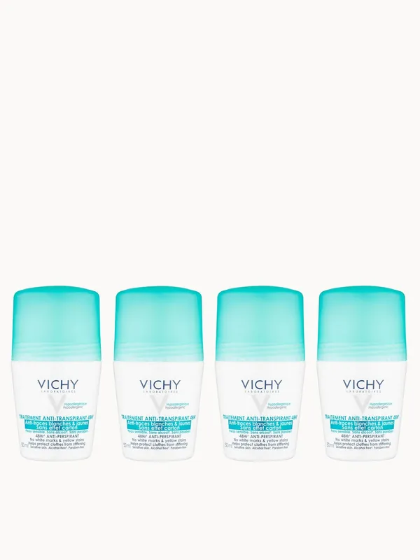 VICHY No Marks Roll-on Deodorant Set 4 x 50ml