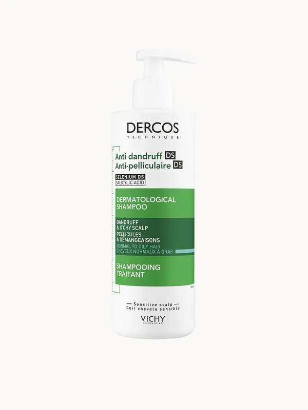 Vichy Dercos Technique Anti-Dandruff Purifying Shampoo for Sensitive, Oily Hair and Scalp 390ml