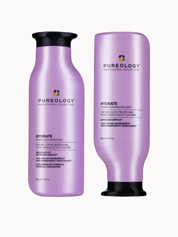 Pureology Hydrate Shampoo and Conditioner Moisturising Bundle for Dry Hair, Sulphate Free for a Gentle Cleanse