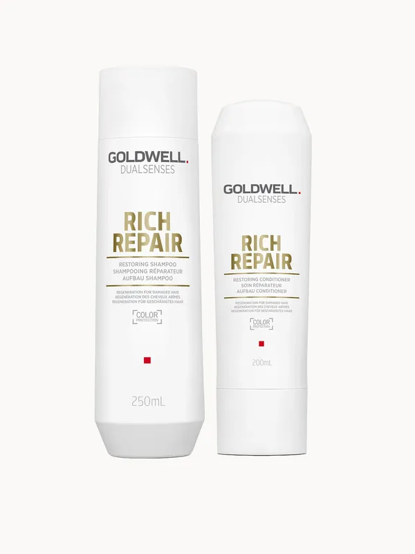 Goldwell Dualsenses Rich Repair Restoring Shampoo And Conditioner Bundle For Dry To Severely Damaged Hair (Worth £32.05)