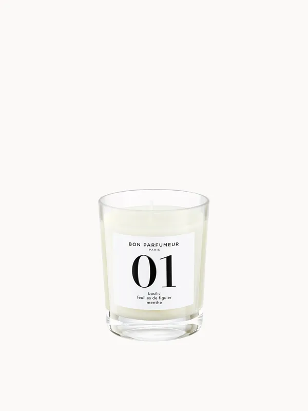 Bon Parfumeur 01 Basil Fig Leaf Mint Candle 180g - Jimmy Choo