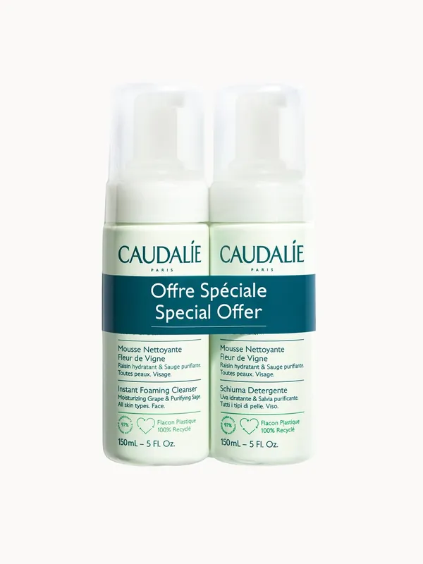 Caudalie Vinoclean Instant Foaming Cleanser Duo (Worth £30.00)