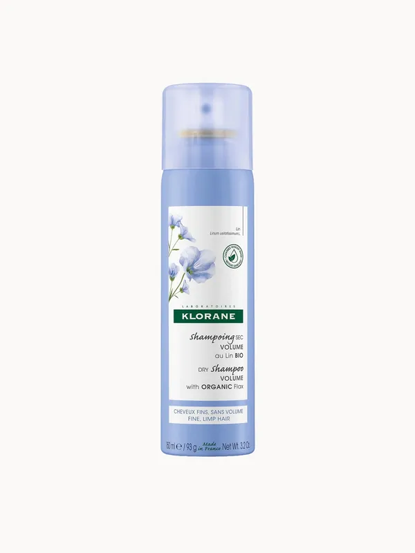 KLORANE Volumising Dry Shampoo with Organic Flax Fibre for Fine, Limp Hair 150ml