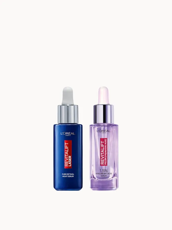 L'Oréal Paris Hyaluronic Acid Serum and Revitalift Laser Retinol Serum Bundle
