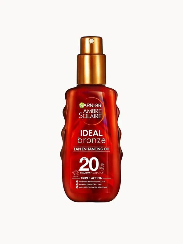 Garnier Ambre Solaire Ideal Bronze Protective Oil SPF20 Sun Cream Spray 150ml