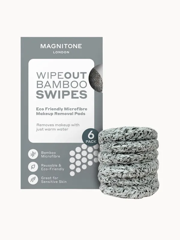 MAGNITONE Swipes 100% Microfibre Bamboo Makeup Remover Pads 6 Pack - Magnitone London