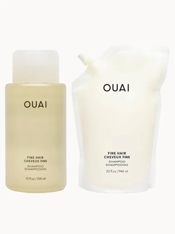 OUAI Fine Shampoo and Refill Bundle