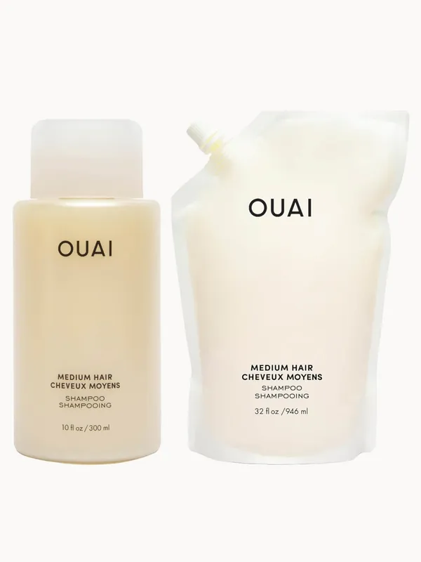 OUAI Medium Shampoo and Refill Bundle