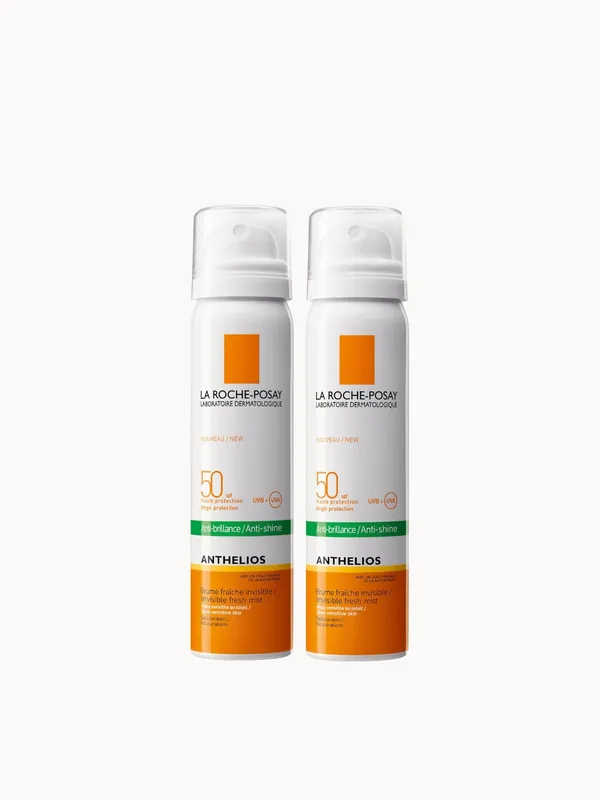 La Roche-Posay Anthelios Anti-Shine Sun Protection Invisible SPF50+ Face Mist 75ml Duo