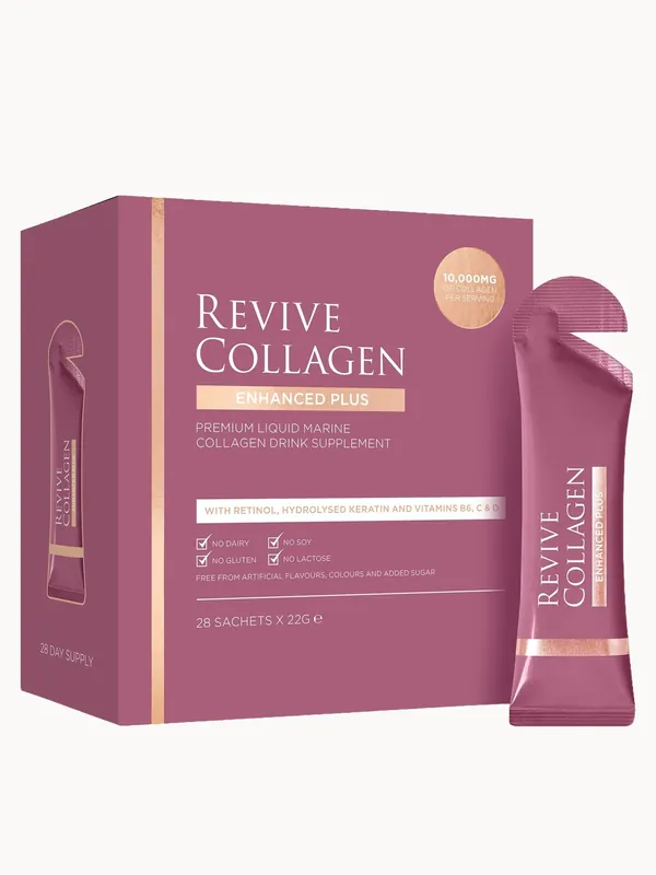 Revive Collagen Enhanced Plus 10,000mgs Liquid Hydrolysed Marine Collagen Sachet (28 Day)