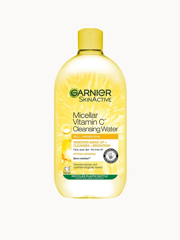 Garnier Micellar Vitamin C Water, Gentle face Cleanser & Makeup Remover, Brightening Formula, 700ml