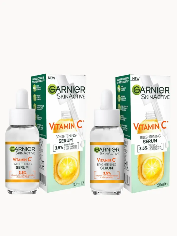 Garnier Vitamin C Brightening and Anti Dark Spot Serum Duo - The Ordinary
