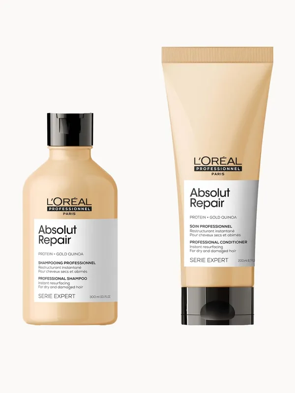 Absolut Repair Shampoo & Conditioner & Hair Oil Bundle Set for Dry & Damaged Hair - L'Oréal Professionnel