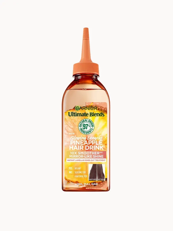 Garnier Ultimate Blends Glowing Lengths Pineapple Hair Drink Liquid Conditioner for Long Dull Hair 200ml