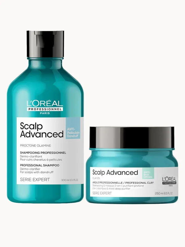 L'Oréal Professionnel Serié Expert Scalp Advanced Anti-Dandruff Shampoo and Mask Routine for Oily Dandruff Hair