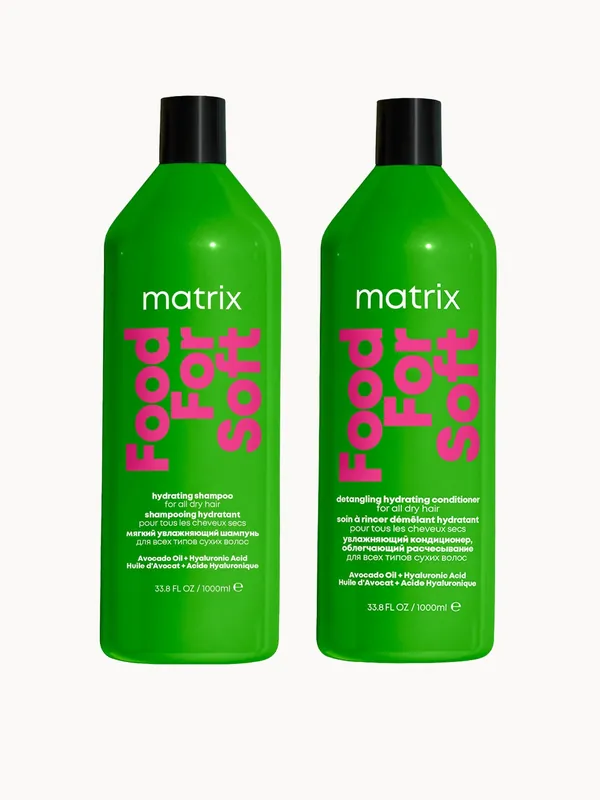 Matrix Food for Soft Hydrating 1000ml Shampoo and Conditioner with Avocado Oil and Hyaluronic Acid for Dry Hair Duo