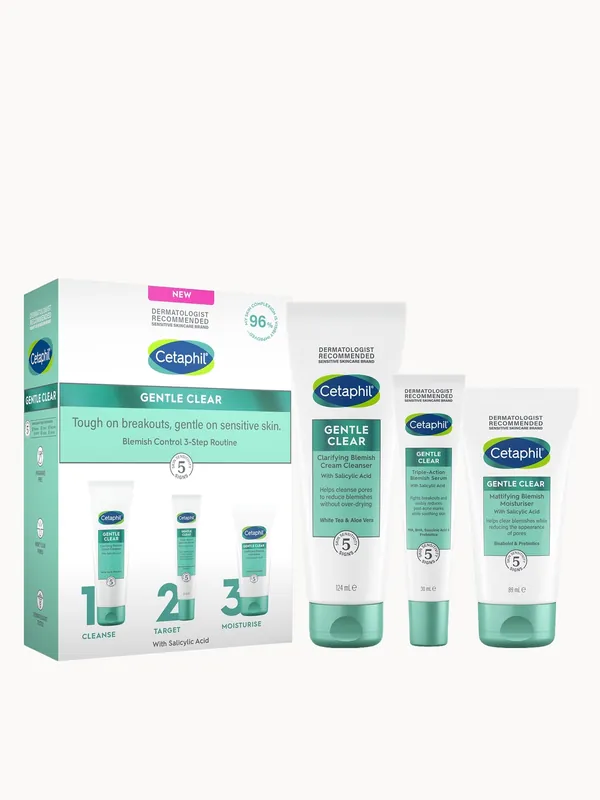 Cetaphil Gentle Clear Blemish Control 3-Step Routine Kit (Worth £46.50)