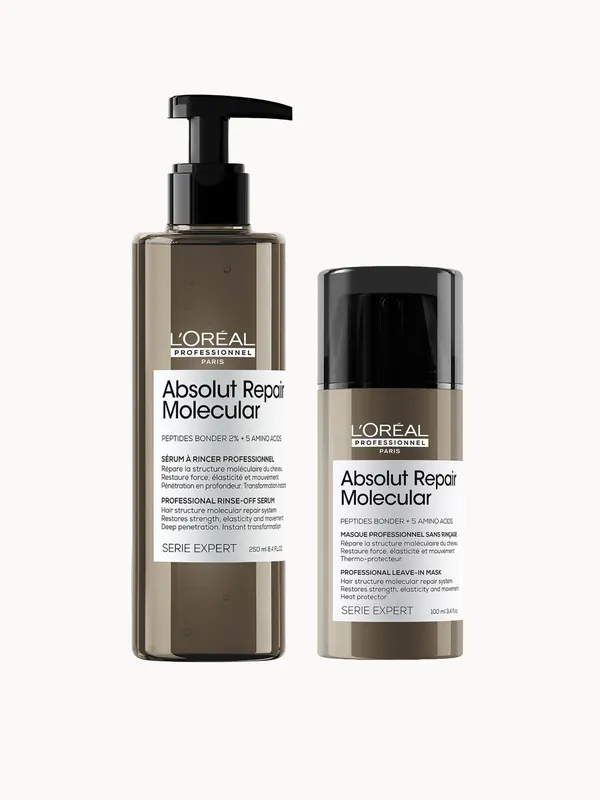 L'Oréal Professionnel Absolut Repair Molecular Rinse Off Serum Treatment Conditioner 250ml & Leave in Mask 100ml - Redken