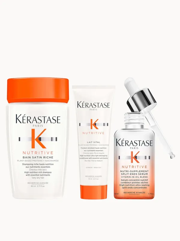 Kérastase Nutritive Nutri-Supplement Split Ends Serum For Dry Hair and Split Ends 50ml with Travel Size (Worth £66.28)