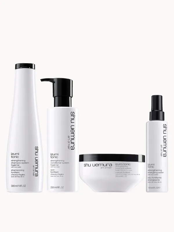Shu Uemura Art of Hair Izumi Tonic Rice Water Shampoo, Conditioner, Hair Mask and Tonic Water Routine - Color Wow