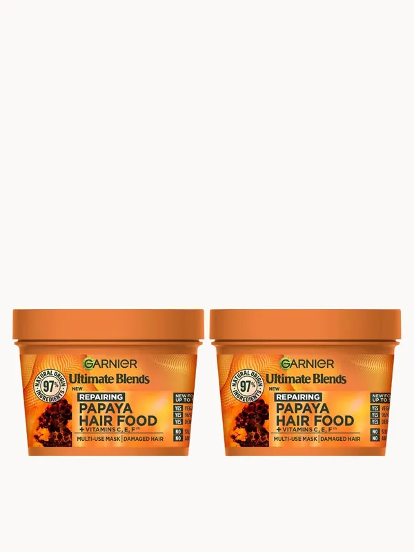 Garnier Ultimate Blends Papaya 3-in-1 Damaged Hair Mask Duo