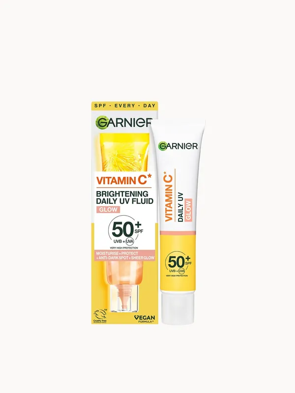 Garnier Vitamin C Daily UV Brightening Fluid Glow SPF 50+ 40ml - brushworks