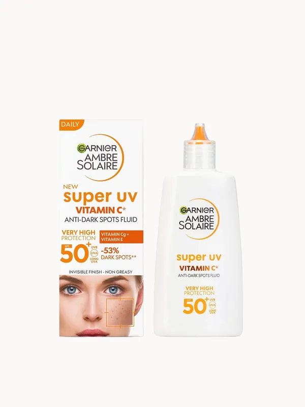 Garnier Ambre Solaire Super UV Vitamin C Facial Fluid for Daily Use SPF 50+ 40ml - ICONIC London