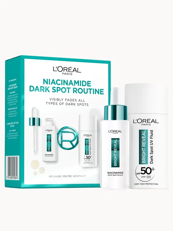 L'Oréal Paris Bright Reveal Niacinamide Dark Spot Set with Serum and UV Fluid SPF50+