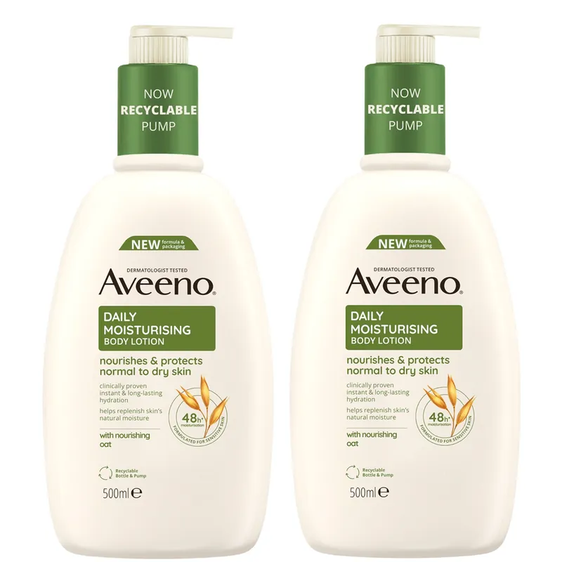 Aveeno Daily Moisturising Lotion Duo for Instant Hydration 1L Mega Bundle - Garnier