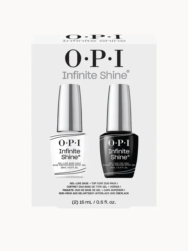 OPI Infinite Shine Long-Wear Gel-Like Base Coat and Top Coat Nail Polish Duo Pack 2 x 15ml