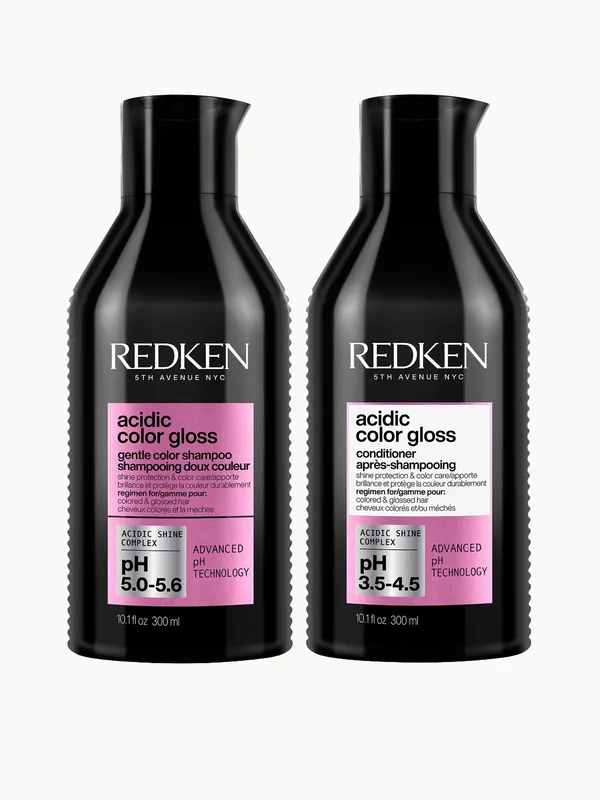 Redken Acidic Color Gloss Shampoo and Conditioner 300ml, Colour Protection Routine for Glass-Like Shine